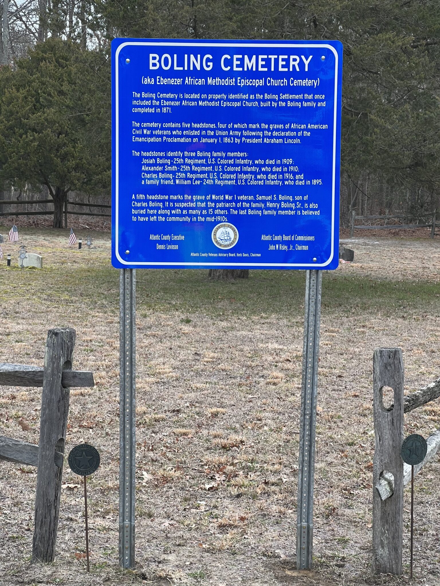 Atlantic County Shares Boling Cemetery History with New Sign