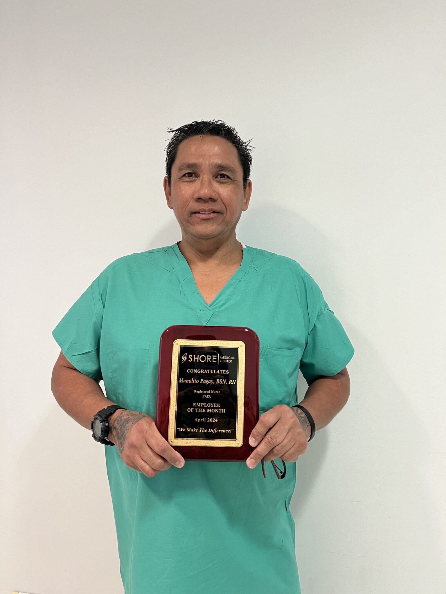 Nurse Manolito Pagay, BSN, RN of Egg Harbor Township is Shore Medical Center’s April Employee of the Month