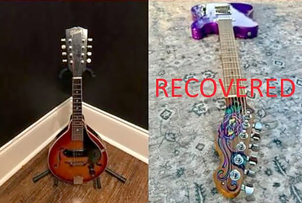 Stolen guitar recovered in Atlantic City; mandolin still missing