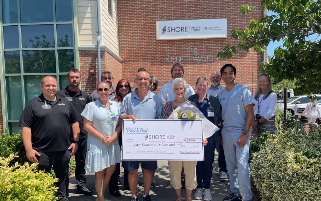 The Sumas Family Foundation Donates $5,000 to Shore Cancer Center in Honor of Patient Care