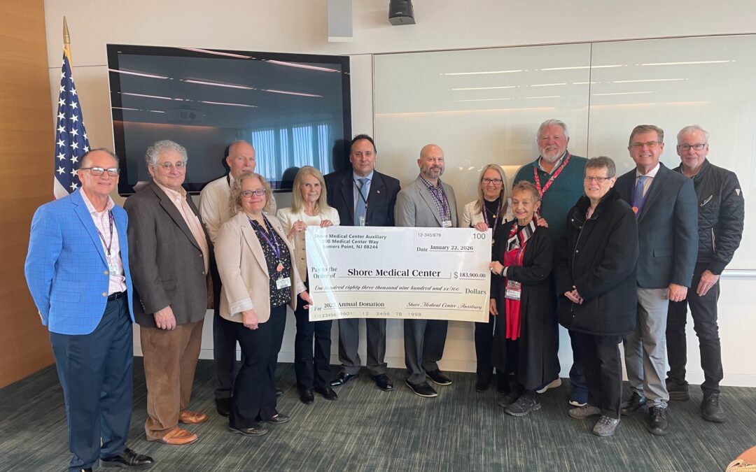 Auxiliary of Shore Medical Center Presents $183,900 to Support Hospital’s Mission During Annual Check Presentation