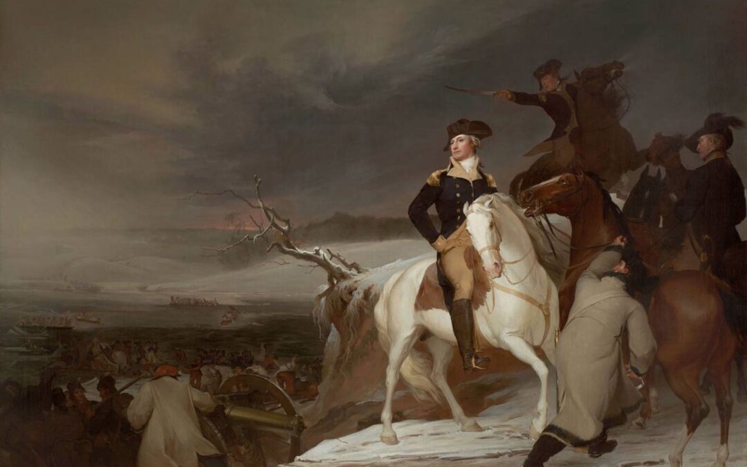 Historical battle scene with soldiers at the Revolutionary War