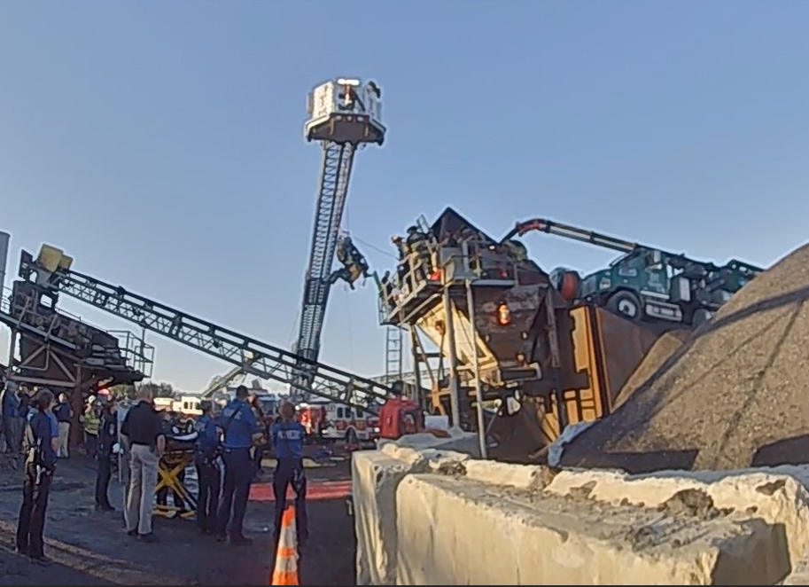Worker rescued after being trapped in asphalt bin in Egg Harbor Township